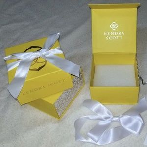 NEW Kendra Scott Yellow Gift Boxes 3 White bows